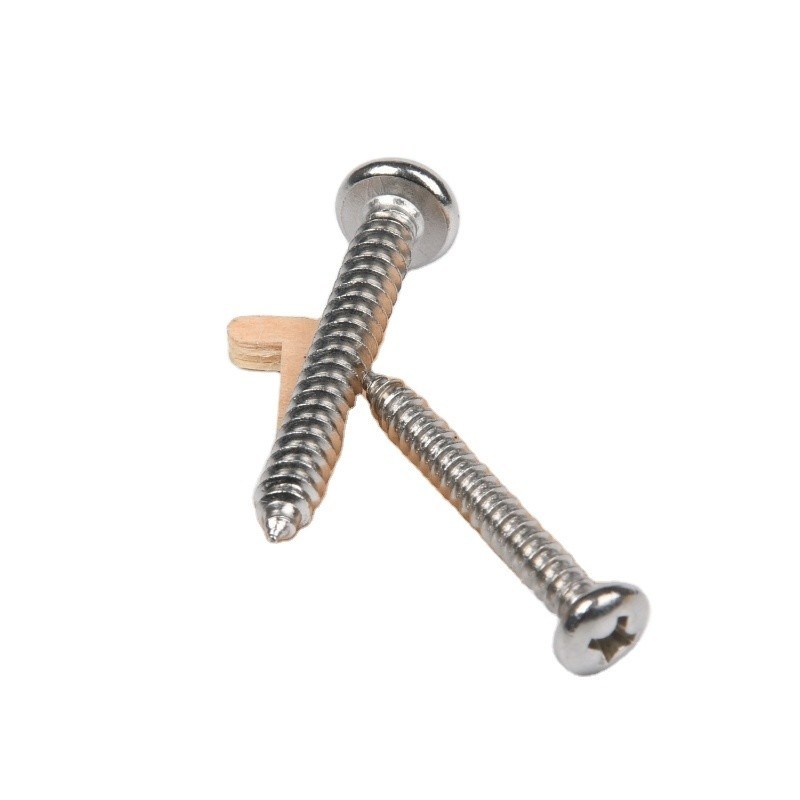 Acero inoxidable galvanizado cabeza redonda de la cruz de tornillo de auto-aplazamiento con sistema de medición de pulgadas de acabado zincado