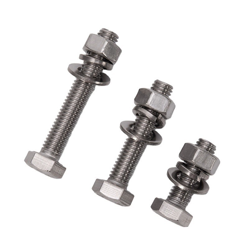 SS 304 316 Acero galvanizado DIN931 DIN933 Medios hilos de cabeza hexadecimal Tornos y tuercas M3 M4 M5 M6 M8 M10 M12 M14 M16 M20 acabado plano