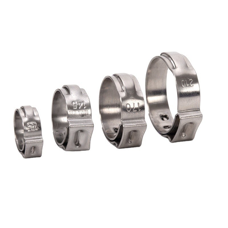 Sistema de medición métrica de abrazaderas de trabajo pesado soporte personalizado espesor delgado abrazaderas de manguera de oreja única para tubos Pex