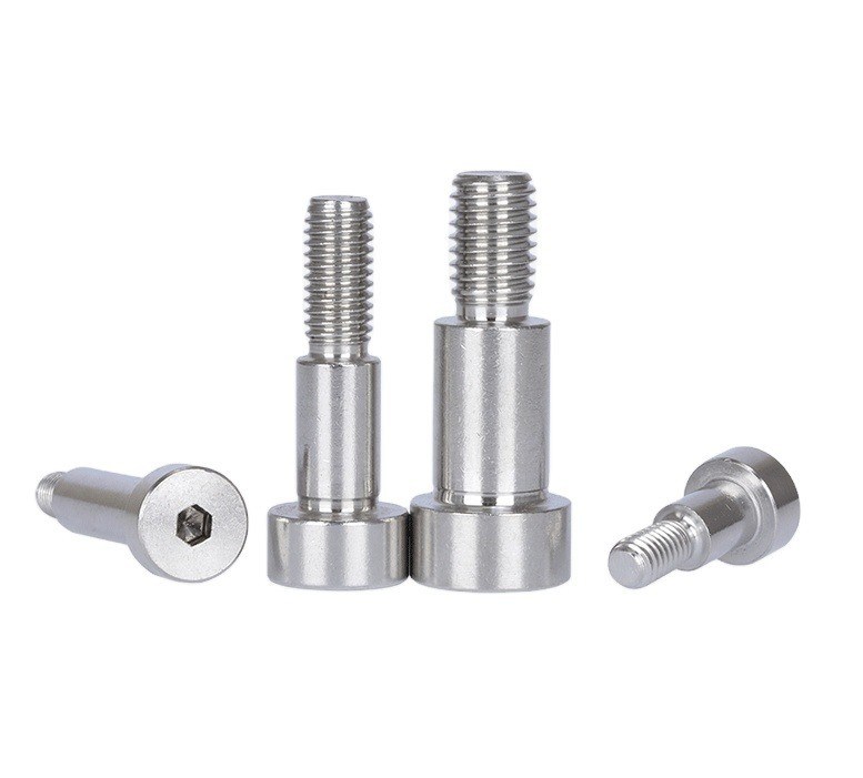 Tamaño personalizado Flat Head estilo tornillos de hombro SMSB6-15 con sistema de medición INCH de pulido y acero inoxidable