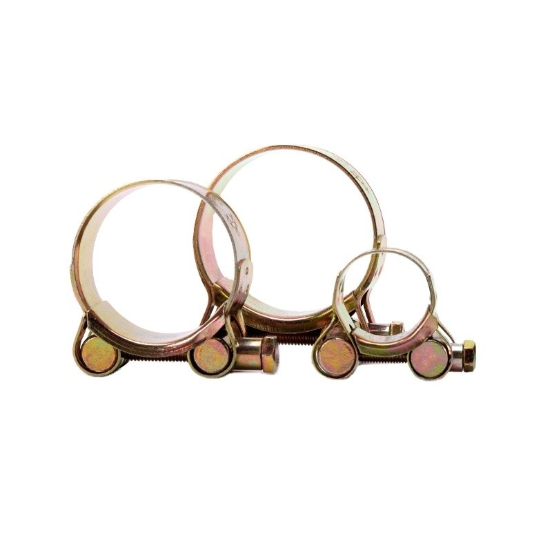 Clampada de tubería de acero galvanizado revestida con zinc Collar de acero inoxidable Clampada de manguera revestida con caucho para tubos de alta resistencia