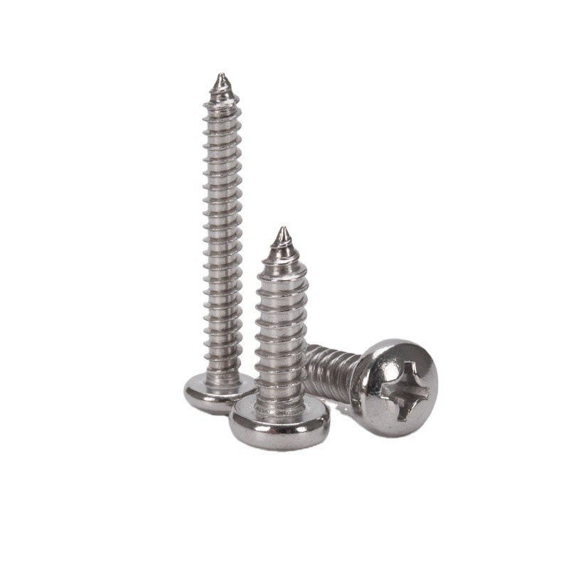 Acero inoxidable 304 Truss Pan hongo cabeza de sombrilla cruz de madera tornillo de autoapertura con sistema de medición INCH