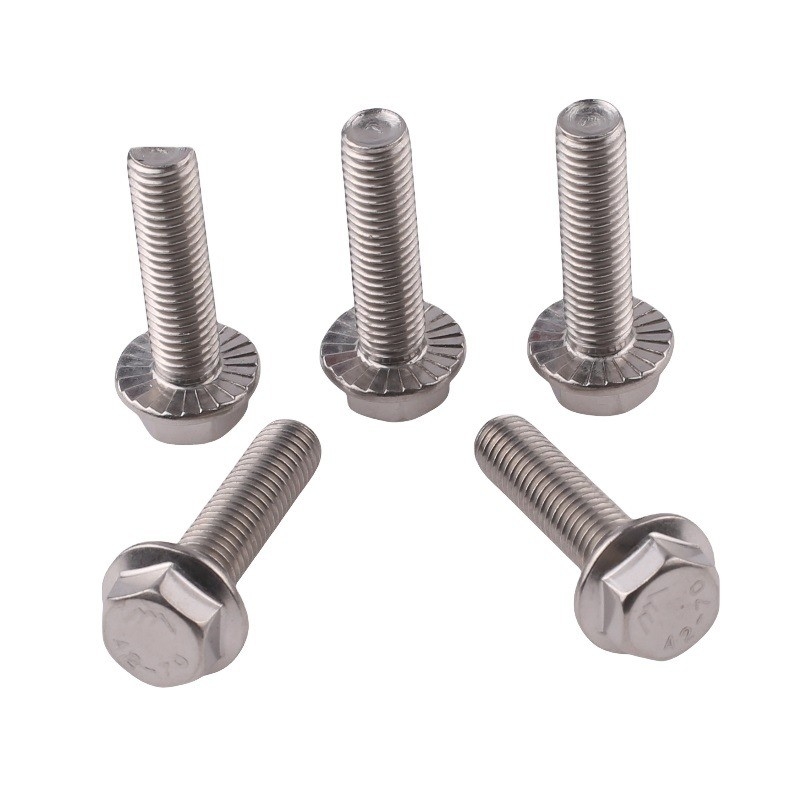Cerrojos de carro de acero inoxidable Grado 4.8 8.8 10.9 12.9 Cerrojo de brida hexagonal dacrometado con beneficio de hilo completo DIN6921