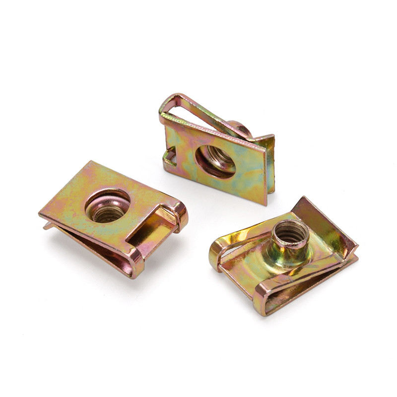 M4-M10 Cabeza hexagonal de metal plano en forma de U Muescas de clip de velocidad Fijaciones para hierro carbono acero zincado Muesca de abrazadera de caña Muesca negra