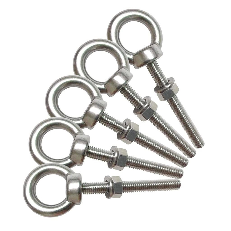 Sistema de medición INCH Cerrojo de ojo de acero inoxidable M6 hombro 1/4 &quot;X 2&quot; Cerrojos de ojo de trabajo pesado tornillos para levantar acabado plano