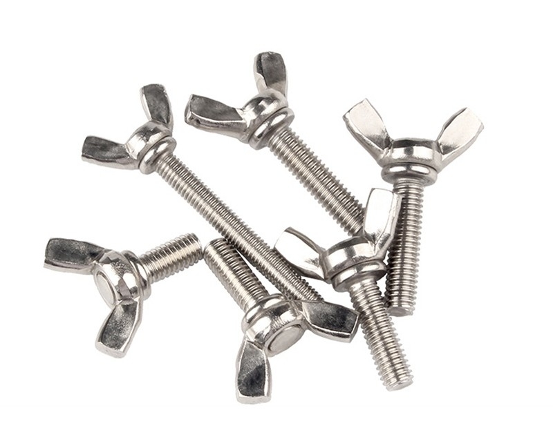 Estándar ANSI/ASME M6 M8 M10 Cerrojo y tuercas de alas de acero inoxidable resistentes a la corrosión para maquinaria industrial