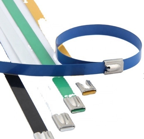 Bloqueo automático de cable de envoltura de metal de corbata de pelota JIS estándar PVC revestido de acero inoxidable 7,9 mm GB estándar