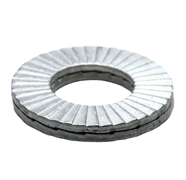 Dacromet acabado de acero inoxidable doble plegado autobloqueador de cuña de bloqueo de lavadora estándar DIN para el acero al carbono y el acabado de zinc