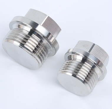 Enchufe laríngeo 304 de acero inoxidable Hexagonal exterior de brida enchufe de cara para enchufe de tuberías de aceite y agua