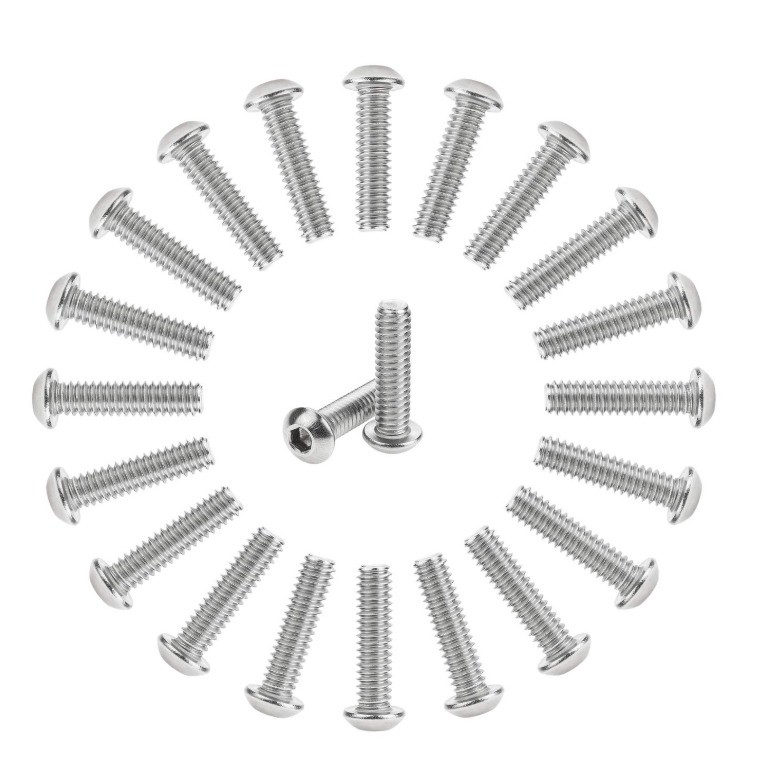 Sistema de medición métrico 1/4-20 x 1 pulgadas de acero inoxidable cabeza de la bandeja de conexión de la tapa de los tornillos tornillos 18-8 304 grado Allen Hex Drive