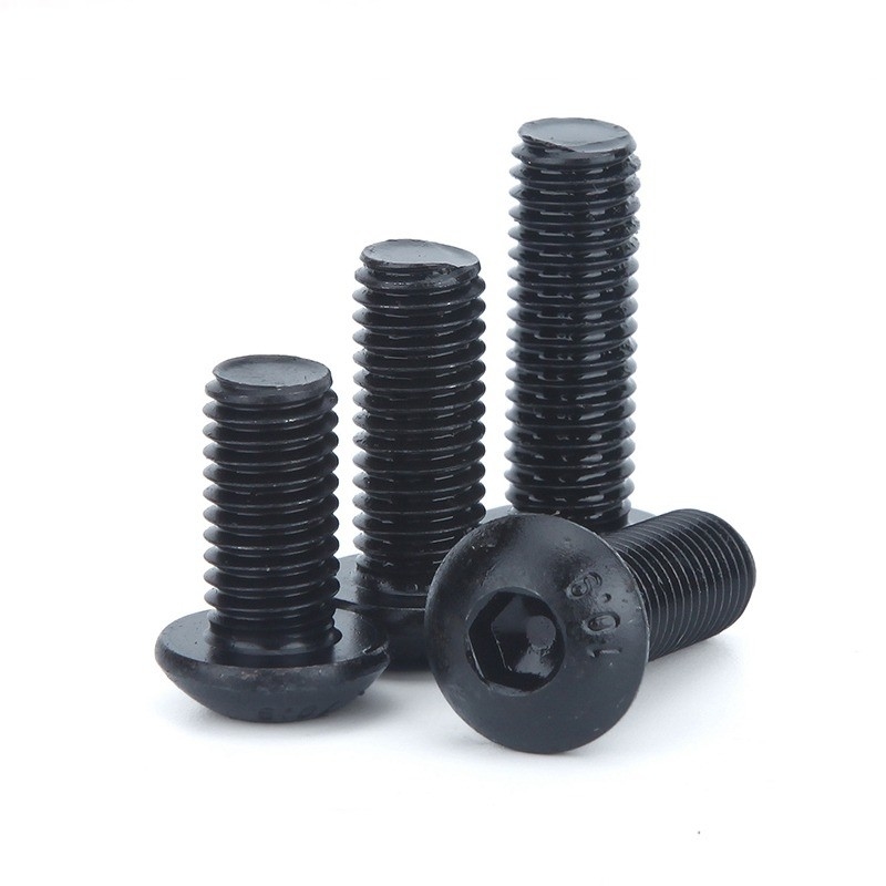ISO Standard Pan Head 1/4-20*1/2 pulgadas Grado 12.9 Black Hexagon Socket Screw con hilo completo y accionamiento hexagonal