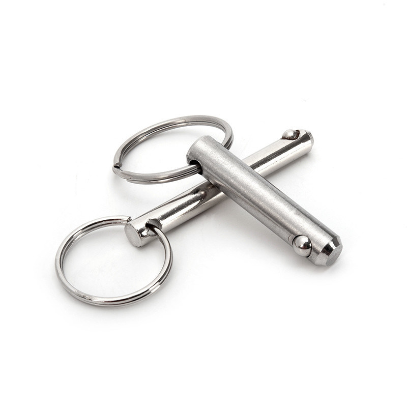 Pulsador cargado con eje de alfiler con acabado brillante de acero inoxidable de liberación rápida de pelota Pin de bloqueo y mango de botón de empuje ergonómico