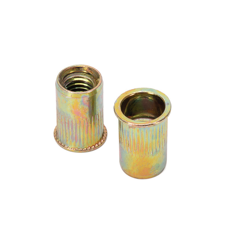 304 acero inoxidable zincado con cabeza plana redonda Rivnut Flange roscado hoja de metal Rivet Nut para aplicaciones de trabajo pesado