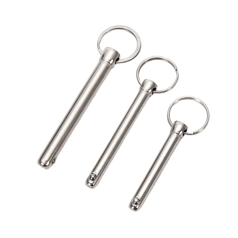 Envío aéreo Pinos de liberación rápida con resorte de acero inoxidable Push Pull Ring Detent Clevis Pin y manija de botón de pelota de bloqueo