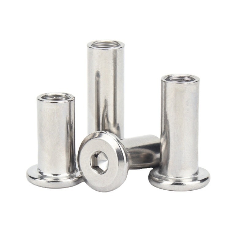 M3 M4 M5 M6 M8 M10 Cerrojos y tuercas de conectores de muebles de acero niquelado con cabeza de toma plana de manguera de barril de tuercas estándar DIN