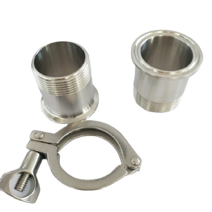 Conexión de brida de fundición de acero inoxidable sanitario de doble pines Tri Clamp Ferrule Clamp de tubería para la conexión de líneas de tubería