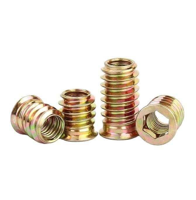 Acero de carbono profesional Hex Socket Thread de madera de nuez de hilo inserciones de cadmio estándar DIN revestido para la industria automotriz
