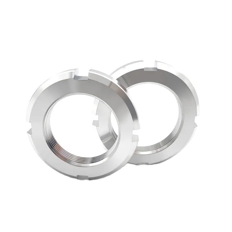 Nudo de bloqueo de eje de acero inoxidable Tipo redondo Nudos ranuradas con acabado galvanizado y sistema de medición imperial 8 mm pernos