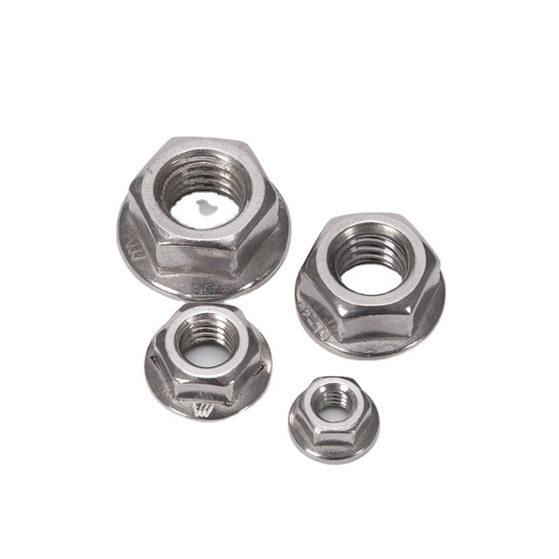 Zinc recubierto de acero inoxidable 304 Hexagon Flange Nut M3 M4 M5 M6 M8 M10 M12 M16 M20 Pinking Slip Locking Lock Nuts en y estándar DIN
